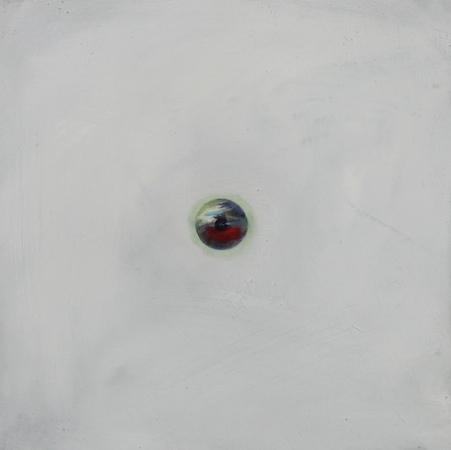 Oeil / Blanc, huile sur bois, 30 x 30 cm, 2010